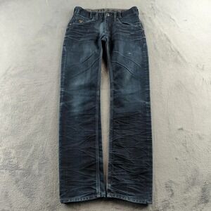 Vintage Guess Premium Jeans Mens 29x34 Blue Lincoln Slim Straight Whiskered Y2K